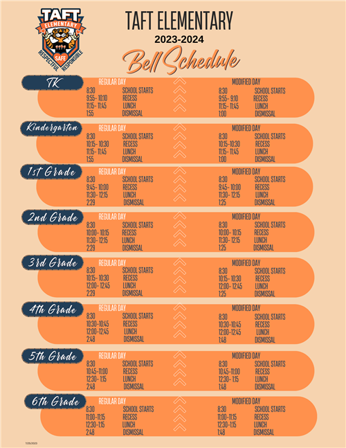 2023-2024 Bell Schedule